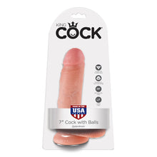 Load image into Gallery viewer, King Cock - Cock with Balls - Light Flesh - 7 "
