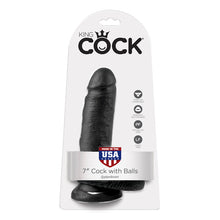 Load image into Gallery viewer, King Cock - Cock with Balls - Black - 7"