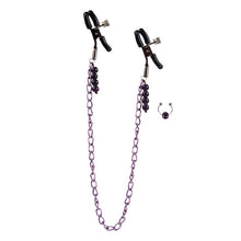 Load image into Gallery viewer, Nipple Play Purple Chain Nipple Clamps