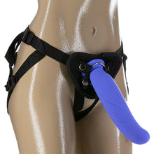 Load image into Gallery viewer, Seven Creations: 9” Vibrating Strap-On &amp; Harness - Purple
