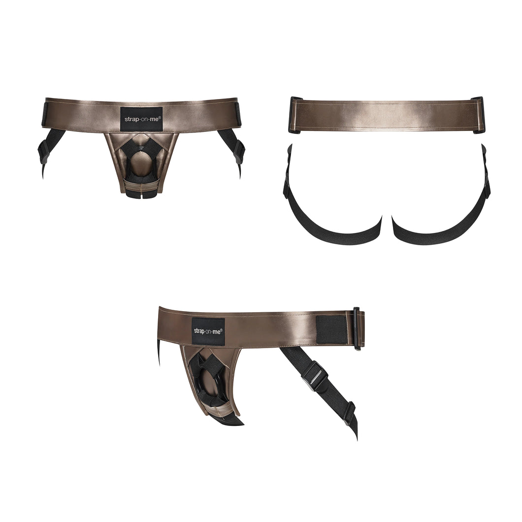 Strap on Me: Leatherette Harness - Bronze