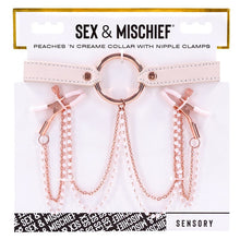 Load image into Gallery viewer, Sex &amp; Mischief - Peaches 'n CreaMe: Collar with Nipple Clamps
