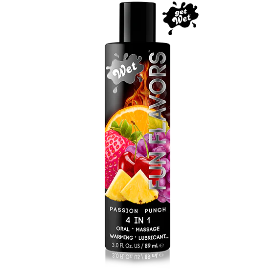 Wet Fun Flavors Passion Punch 4 in 1 Warming Flavored Tasty Lube 3oz
