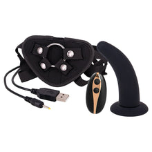 Load image into Gallery viewer, Seven Creations: 5” Vibrating Strap-On &amp; Harness – Black
