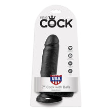 Load image into Gallery viewer, King Cock - Cock with Balls - Black - 7&quot;
