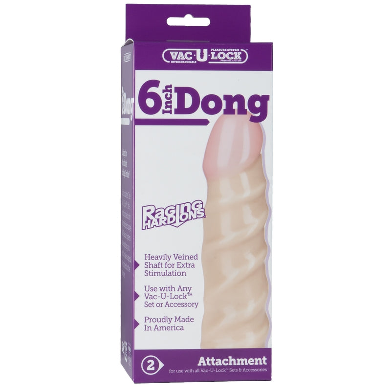 Vac-U-Lock Accessory - 6” Realistic Raging Hard-On Cock